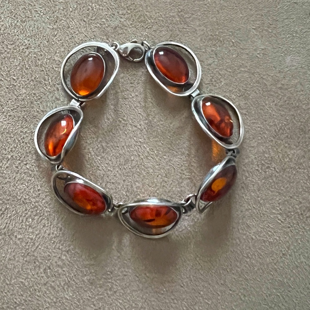 Authentic Baltic Amber & silver bracelet - Picture 7 of 9